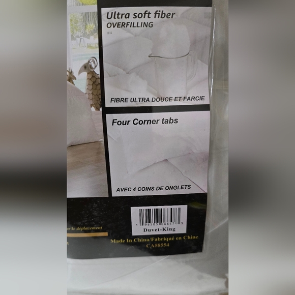 Duvet size king all season white color - Picture 2 of 5